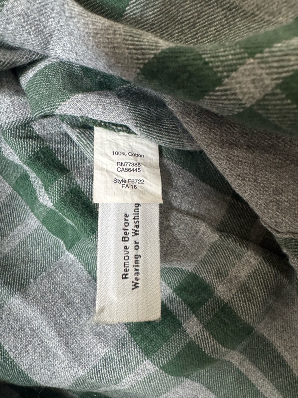 Madewell Plaid Flannel Shirt Women’s Small Green Gray Half Zip Pullover Cotton - Picture 5 of 6
